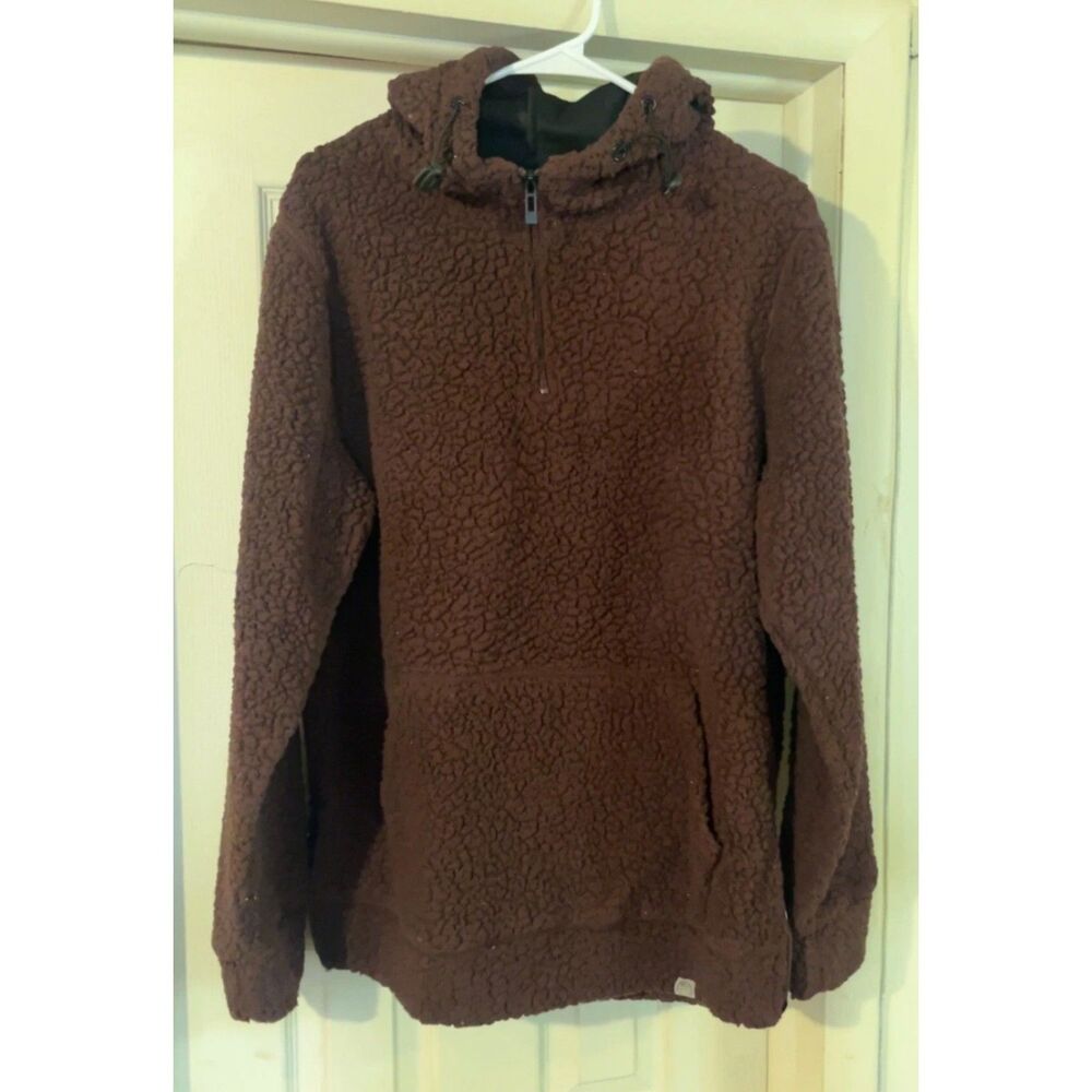 Free Planet Burgundy Pullover Hooded Jacket Size Large Mens